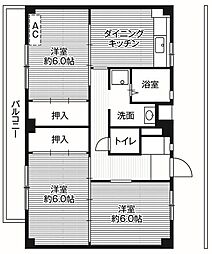 ビレッジハウス阿久和7号館 3DKの間取図画像