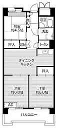ビレッジハウス品川八潮タワー 3DKの間取図画像