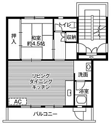 ビレッジハウス駒ヶ根宿舎2号棟 1LDKの間取図画像