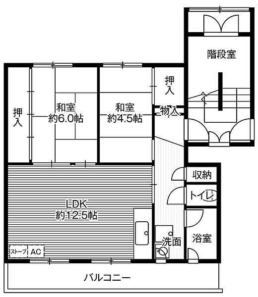 ビレッジハウス新東町1号棟 0303｜北海道岩見沢市東町一条７丁目(賃貸マンション2LDK・3階・53.21㎡)の写真 その2