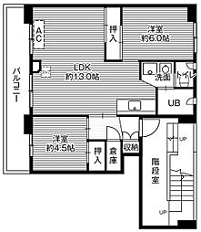 ビレッジハウス札苗3号棟 3DKの間取図画像