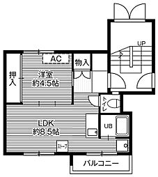 ビレッジハウス銭函1号棟 1LDKの間取図画像