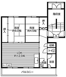 ビレッジハウス望洋1号棟 2LDKの間取図画像