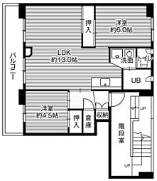 ビレッジハウス大成2 2LDKの間取図画像