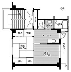 ビレッジハウス矢本2号棟 2Kの間取図画像