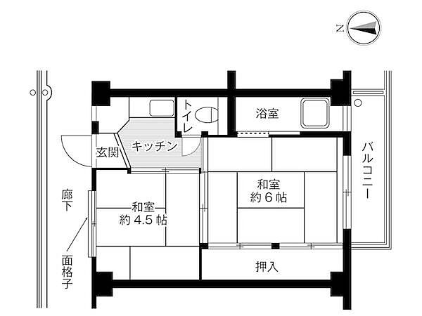 ビレッジハウス北今4号棟 0105｜愛知県一宮市北今(賃貸マンション2K・1階・28.98㎡)の写真 その2