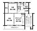 鳴滝団地16号棟4階2.1万円