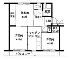1階 / 3K / 43.5㎡