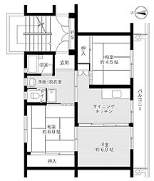 ビレッジハウス久手4号棟 3DKの間取図画像