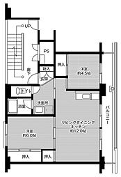 ビレッジハウス津水2棟 2LDKの間取図画像