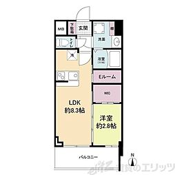 セレニテ天六ミラク 1LDKの間取図画像