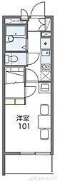レオパレスヴェルデ古曽部 1Kの間取図画像