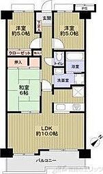 東千里OMパレス-1 3LDKの間取図画像