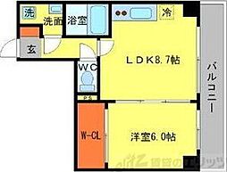 SERENiTE江坂四番館 1LDKの間取図画像