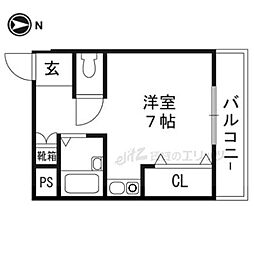 アンフィニィ・橋の内3 ワンルームの間取図画像