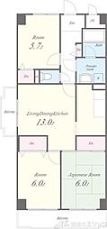 エクレールミシマ 3LDKの間取図画像