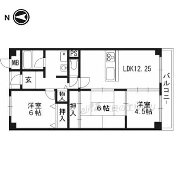 レスポワール 401｜大阪府茨木市若園町(賃貸マンション3LDK・4階・66.37㎡)の写真 その2