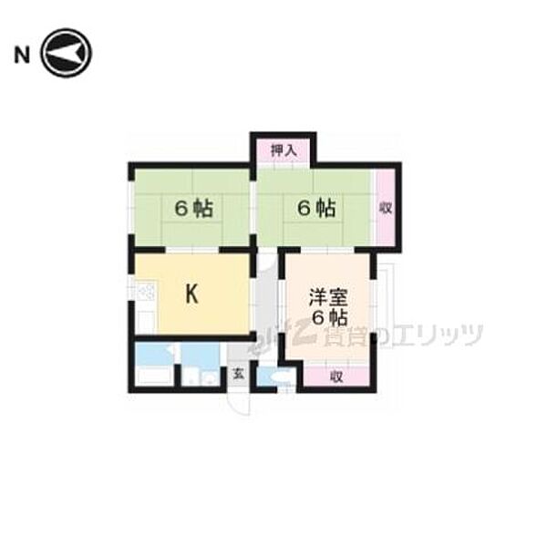 津之江ハウス 101｜大阪府高槻市津之江町２丁目(賃貸マンション3DK・1階・53.00㎡)の写真 その2