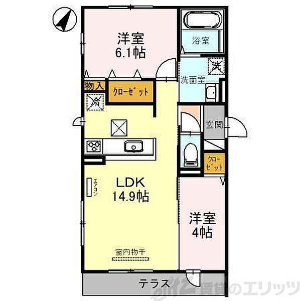 エスペランサ 303｜大阪府高槻市岡本町(賃貸アパート2LDK・3階・55.45㎡)の写真 その2