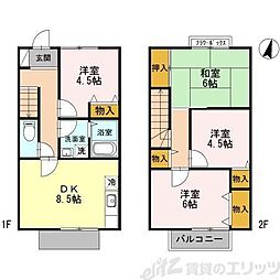 エスポワール箕面 2階4DKの間取り