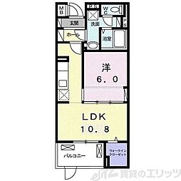 ラ・ルミエール 1階1LDKの間取り