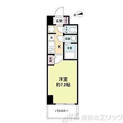 スペーシア江坂南金田 6階1Kの間取り