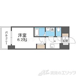 リヴェント福島 9階1Kの間取り
