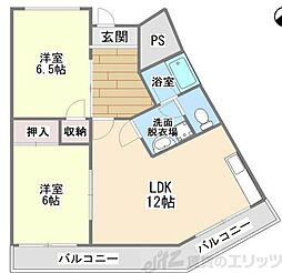 ローレルハイツ 2LDKの間取図画像
