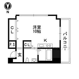 ラ・メゾン甲燿 ワンルームの間取図画像
