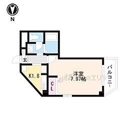 ラ・フォンテ摂津富田 1Kの間取図画像