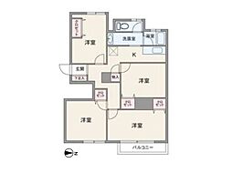 ホクソービルメゾンホクソー 4Kの間取図画像