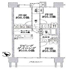 クレストシティレジデンス 3LDKの間取図画像