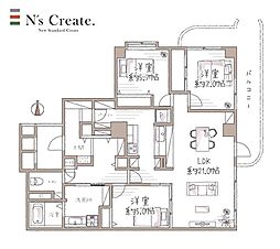 グランエクレール五橋 3LDKの間取図画像