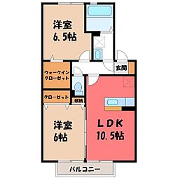 ラビウスコートA 2LDKの間取図画像
