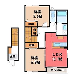 ポップ・メゾン 2LDKの間取図画像