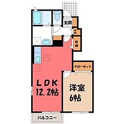 イリーデ・ソレイユA 1LDKの間取図画像