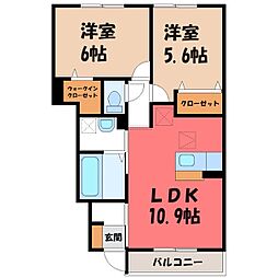 秩父鉄道 東行田駅 徒歩23分の賃貸アパート 1階2LDKの間取り