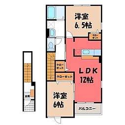 クラシオンB 2LDKの間取図画像
