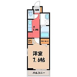 湘南新宿ライン高海 行田駅 徒歩8分の賃貸アパート 1階1Kの間取り