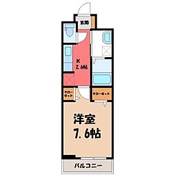 ヒカルサ熊谷ノース 1Kの間取図画像