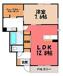 サンモールA 1LDKの間取図画像