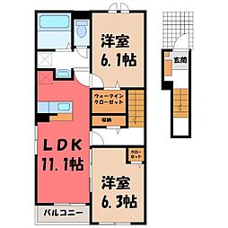 エスペランサ 2LDKの間取図画像
