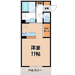 ジョーヌエトワール ワンルームの間取図画像