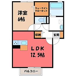 ソレイユ・アイビー 1LDKの間取図画像