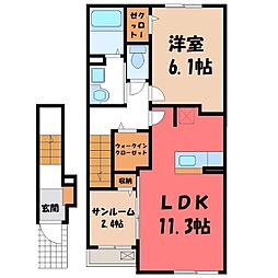 ブライトハウス 1LDKの間取図画像