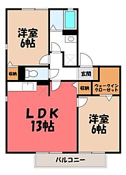 スクエア・ガーデン3 2LDKの間取図画像