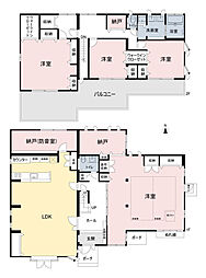 立川市羽衣町3丁目戸建 4LDKの間取り