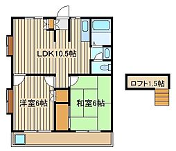 グリーンヒルズ 2階2LDKの間取り