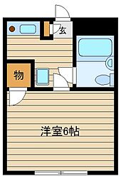 西武池袋線 大泉学園駅 徒歩9分の賃貸マンション 1階1Kの間取り