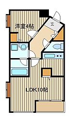 メゾンドサントロペ 3階1LDKの間取り